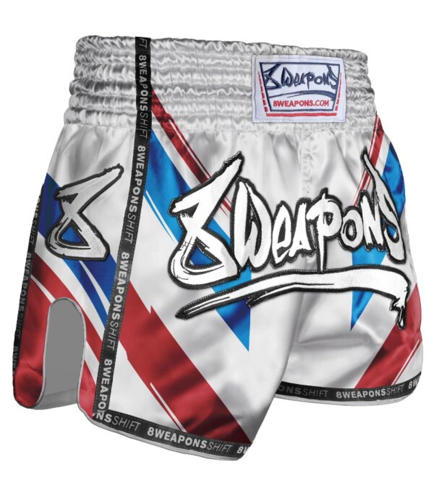 Шорти - 8 WEAPONS Muay Thai Shorts - Shift - White/Navy/Red